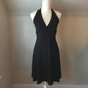 Black halter dress, super flattering, sz M
